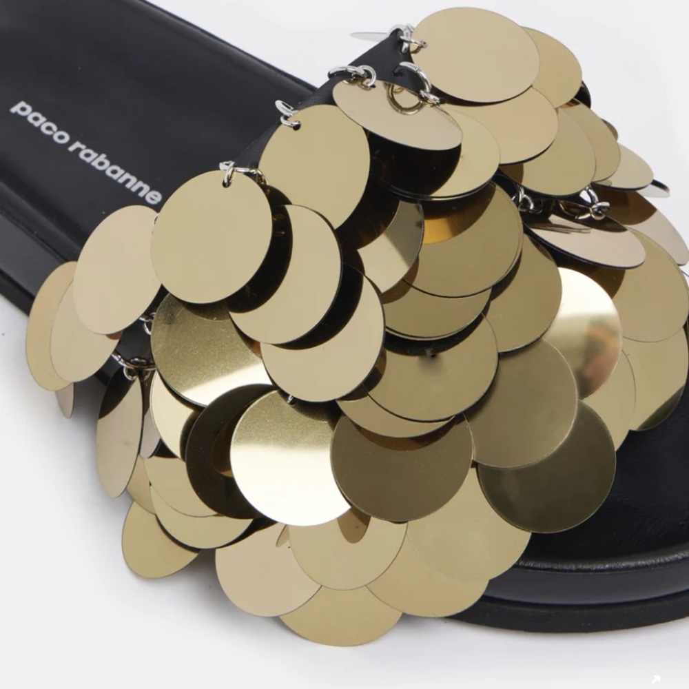 Paco Rabanne sequin disc slide